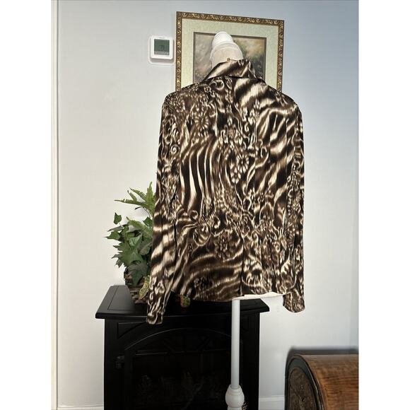 CH Chancelle Women Blouse Size 14 Collared V Neck Long Sleeve Open Front Button - Picture 5 of 10